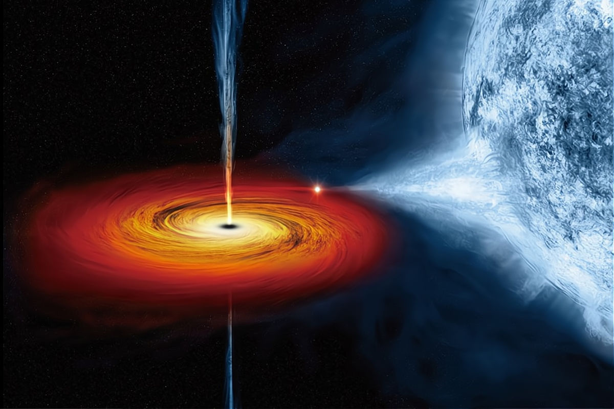 黑洞正在吞噬伴星的物質